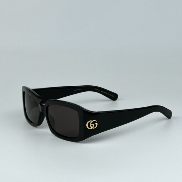Gucci GG1403S 001 BRAND NEW Sunglasses Black Grey Unisex Rectangle main image 4